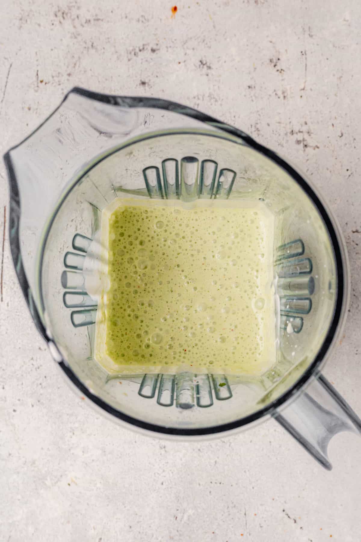 creamy greek yogurt cilantro dressing in a blender