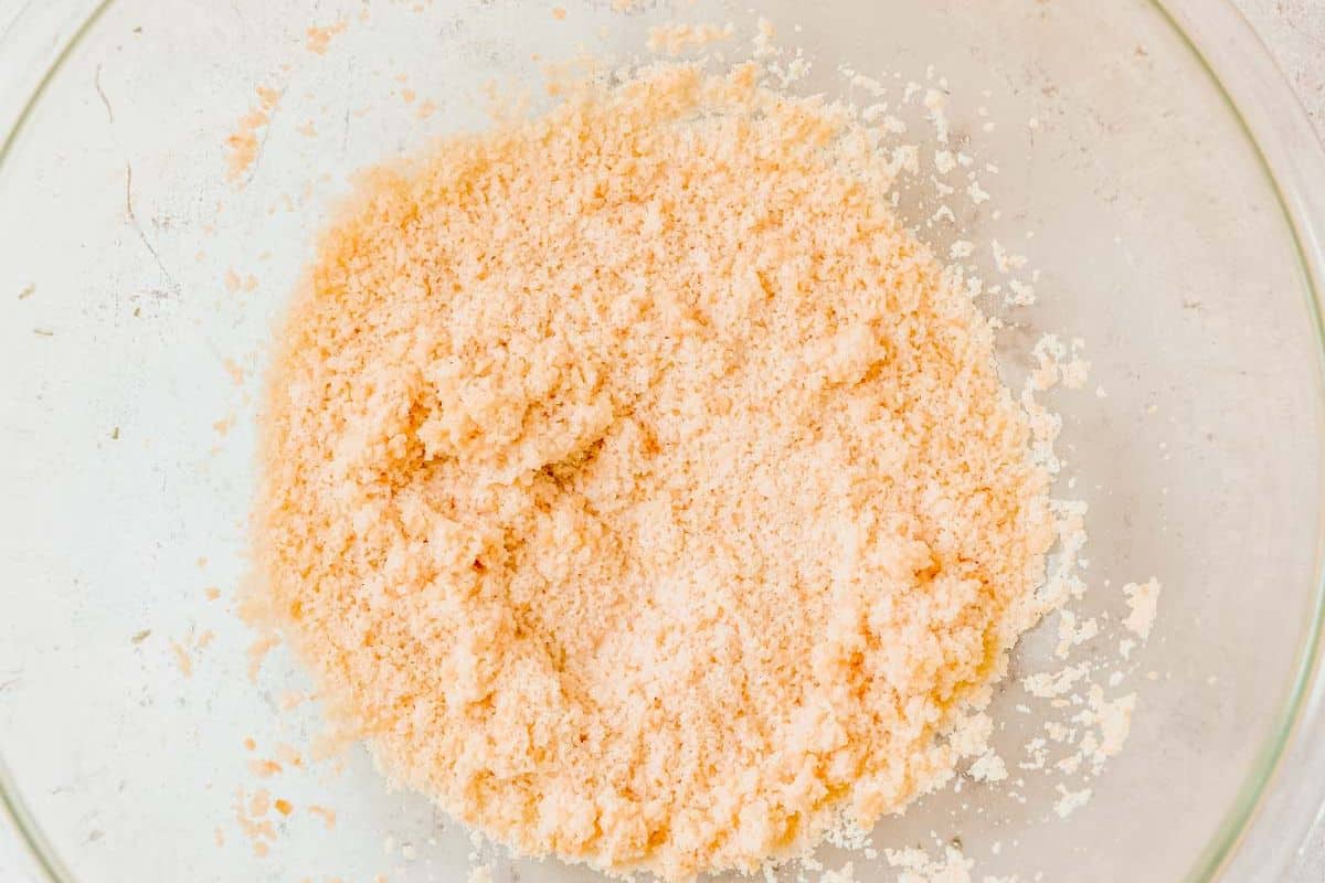 milk and breadcrumbs mixed in a bowl