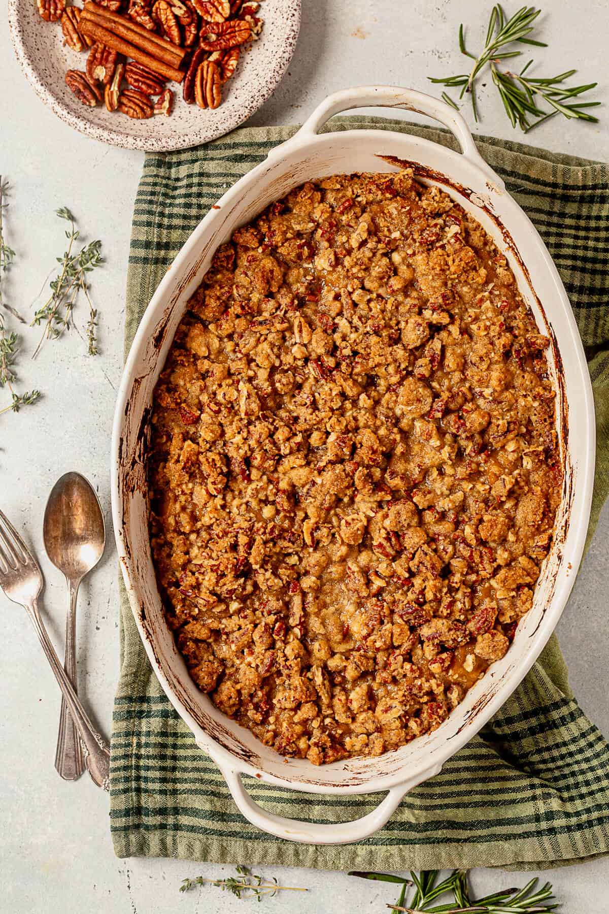 acorn squash casserole with pecan toppinig