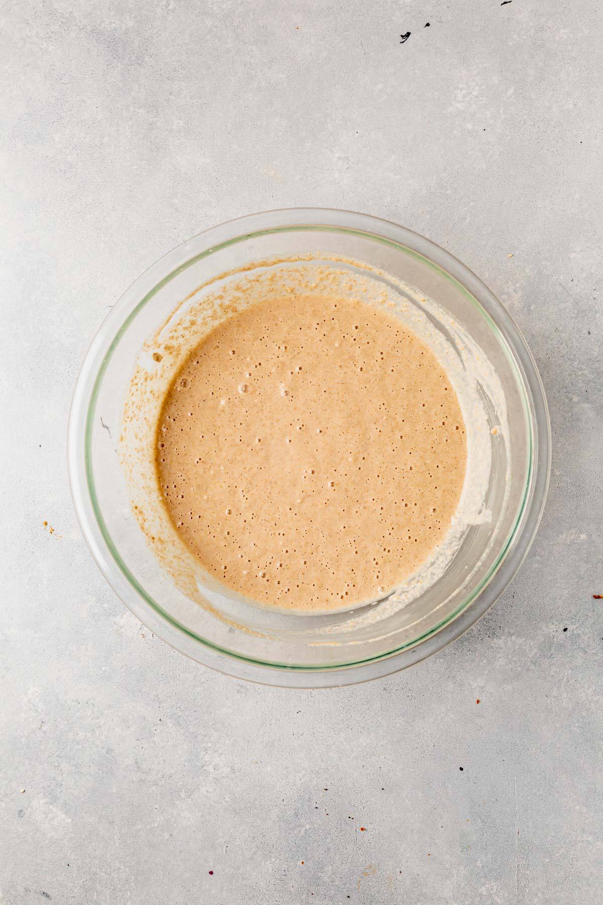 pancake batter in a large bowl