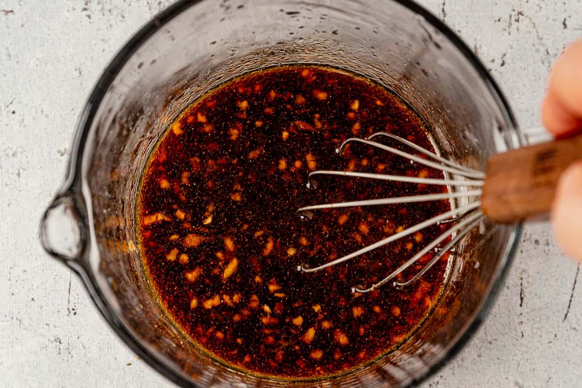 honey sriracha salmon marinade in a bowl