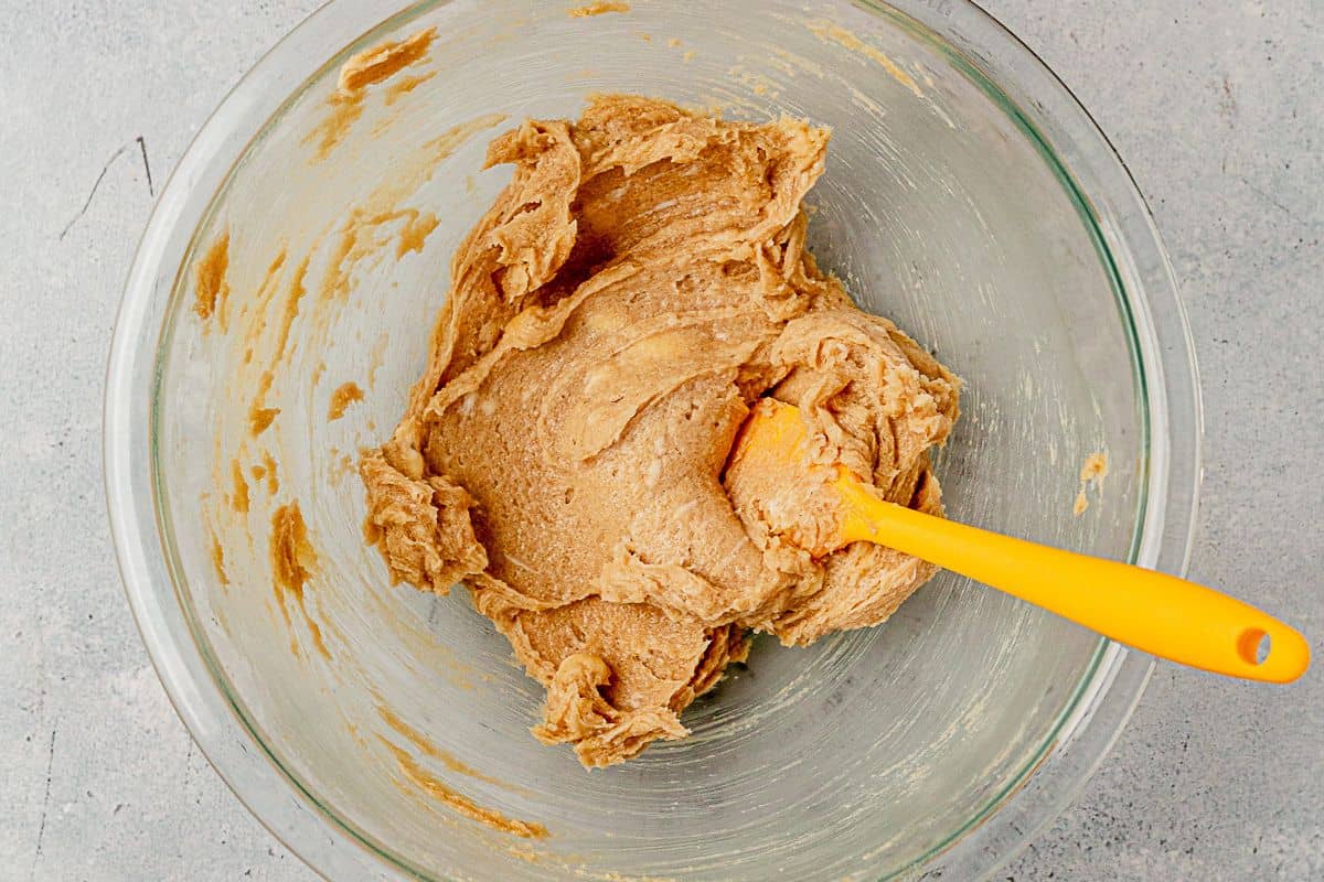 softened butter and brown sugar mixed in a bowl